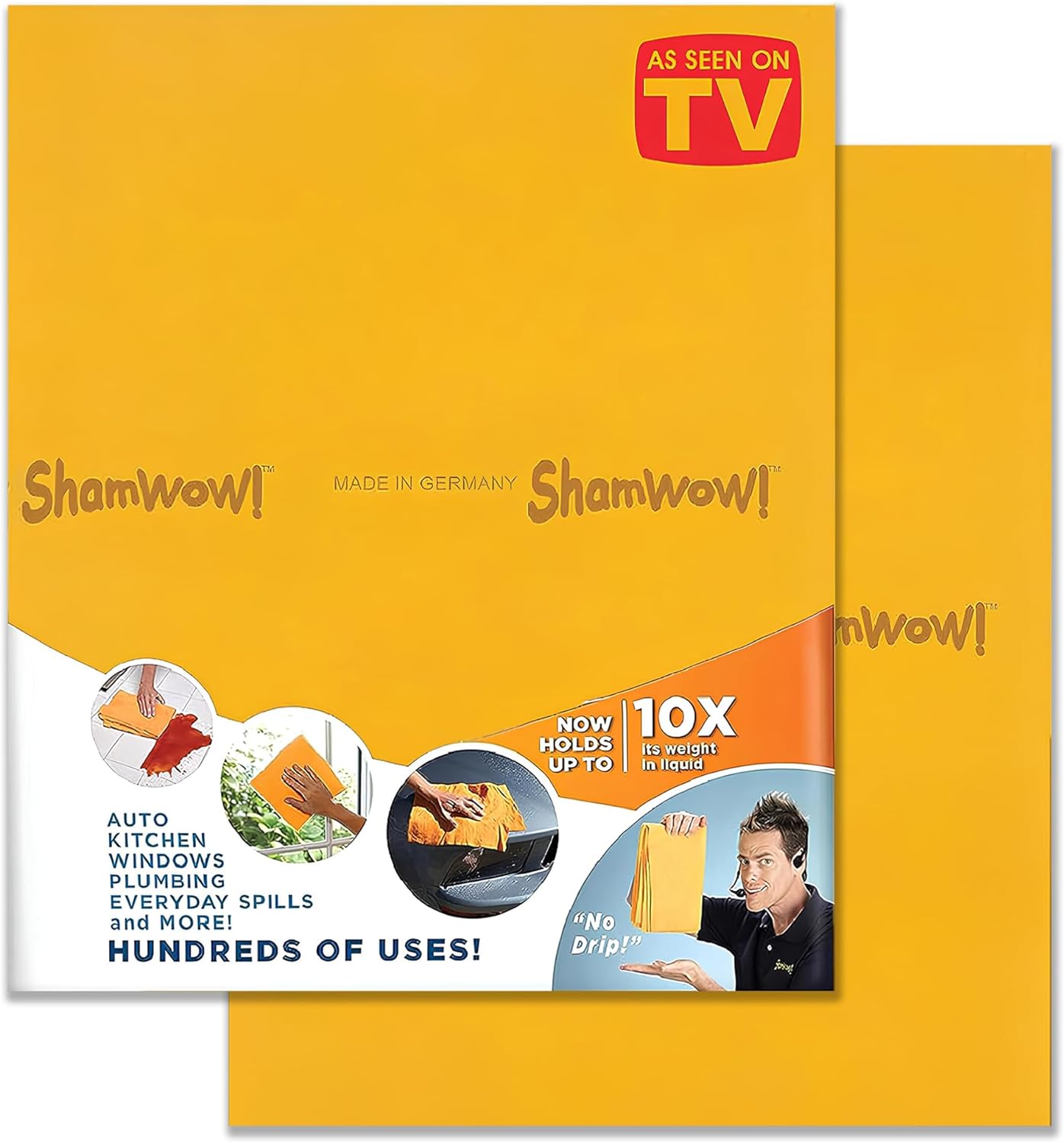 ShamWow The Original Super Absorbent Multi-Purpose Cleaning Shammy Towel Cloth